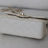 Chanel 17C Ivory Caviar Mini Rectangle with Light Gold Hardware