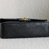 Vintage Chanel Black Lambskin Small Classic Flap with 24k Gold Hardware