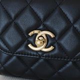 Chanel Black Lambskin Mini Trendy with Light Gold Hardware