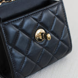 Chanel Black Lambskin Mini Trendy with Light Gold Hardware