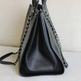 Chanel Black Caviar Large Deauville Tote with Silver Hardware