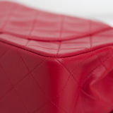 Vintage Chanel Red Lambskin Small Classic Flap with 24k Gold Hardware