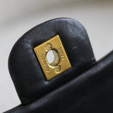 Vintage Chanel Black Lambskin Small Classic Flap with 24k Gold Hardware