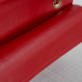 Vintage Chanel Red Lambskin Small Classic Flap with 24k Gold Hardware