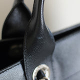 Chanel Black Caviar Large Deauville Tote with Silver Hardware