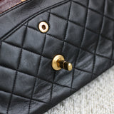 Vintage Chanel Black Lambskin Small Classic Flap with 24k Gold Hardware