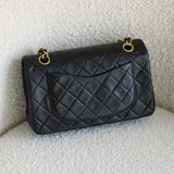 Vintage Chanel Black Lambskin Small Classic Flap with 24k Gold Hardware