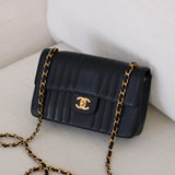 Vintage Chanel Black Caviar Vertical Flap with 24k Gold Hardware