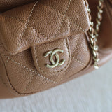 Chanel Caramel Caviar Small Duma Backpack with Light Gold Hardware