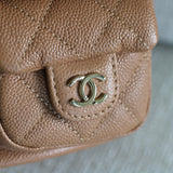 Chanel Caramel Caviar Small Duma Backpack with Light Gold Hardware