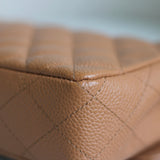 Vintage Chanel Dark Beige Caviar East West Flap with 24k Gold Hardware
