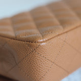 Vintage Chanel Dark Beige Caviar East West Flap with 24k Gold Hardware