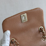 Chanel Caramel Caviar Small Duma Backpack with Light Gold Hardware