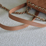 Chanel Caramel Caviar Small Duma Backpack with Light Gold Hardware