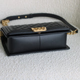 Chanel Black Caviar Medium Boy with Aged Gold Hardware
