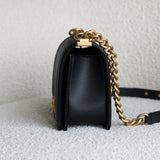 Chanel Black Caviar Medium Boy with Aged Gold Hardware