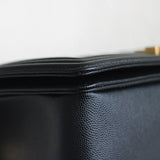 Chanel Black Caviar Medium Boy with Aged Gold Hardware