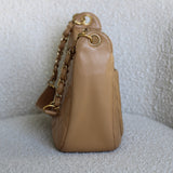 Vintage Chanel Dark Beige Caviar Shoulder Bag with 24k Gold Hardware