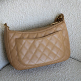 Vintage Chanel Dark Beige Caviar Shoulder Bag with 24k Gold Hardware