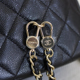 Chanel 24C Black Caviar Mini Backpack with Light Gold Hardware (Pending)