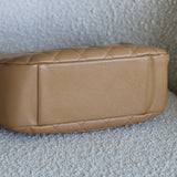 Vintage Chanel Dark Beige Caviar Shoulder Bag with 24k Gold Hardware