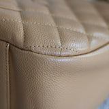 Vintage Chanel Dark Beige Caviar Shoulder Bag with 24k Gold Hardware