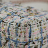 Chanel Pink/Blue Tweed Mini Rectangle with Light Gold Hardware