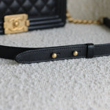 Chanel Black Caviar Medium Boy with Aged Gold Hardware