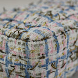 Chanel Pink/Blue Tweed Mini Rectangle with Light Gold Hardware