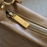 Vintage Chanel Dark Beige Caviar Shoulder Bag with 24k Gold Hardware