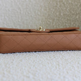 Vintage Chanel Dark Beige Caviar East West Flap with 24k Gold Hardware