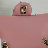 Chanel Pink/Blue Tweed Mini Rectangle with Light Gold Hardware
