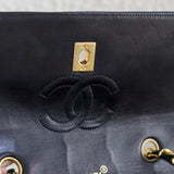 Vintage Chanel Black Lambskin Flap with 24k Gold Hardware