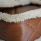 Chanel 24K Brown Lambskin Shearling Medium Flap with Aged Gold Hardware