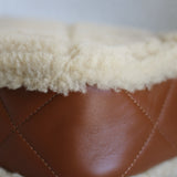 Chanel 24K Brown Lambskin Shearling Medium Flap with Aged Gold Hardware