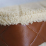 Chanel 24K Brown Lambskin Shearling Medium Flap with Aged Gold Hardware