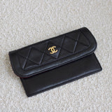 Vintage Chanel Black Lambskin Flap with 24k Gold Hardware