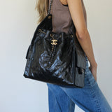 Chanel 25K Black Calfskin Medium 25 with Mixed-Metal Hardware