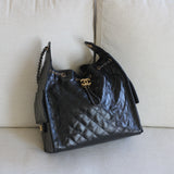 Chanel 25K Black Calfskin Medium 25 with Mixed-Metal Hardware