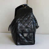 Chanel 25K Black Calfskin Medium 25 with Mixed-Metal Hardware