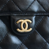 Chanel 25K Black Calfskin Medium 25 with Mixed-Metal Hardware