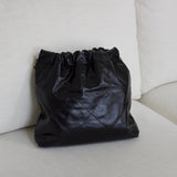Chanel Black Calfskin Small 22 Hobo with Aged Gold Hardware
