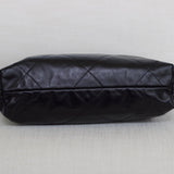 Chanel Black Calfskin Small 22 Hobo with Aged Gold Hardware