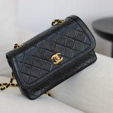 Vintage Chanel Black Lambskin Flap with 24k Gold Hardware
