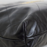 Chanel Black Calfskin Small 22 Hobo with Aged Gold Hardware