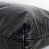 Chanel Black Calfskin Small 22 Hobo with Aged Gold Hardware