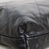 Chanel Black Calfskin Small 22 Hobo with Aged Gold Hardware