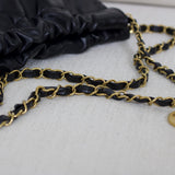 Chanel Black Calfskin Small 22 Hobo with Aged Gold Hardware