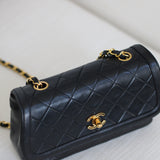 Vintage Chanel Black Lambskin Flap with 24k Gold Hardware
