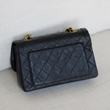 Vintage Chanel Black Lambskin Flap with 24k Gold Hardware
